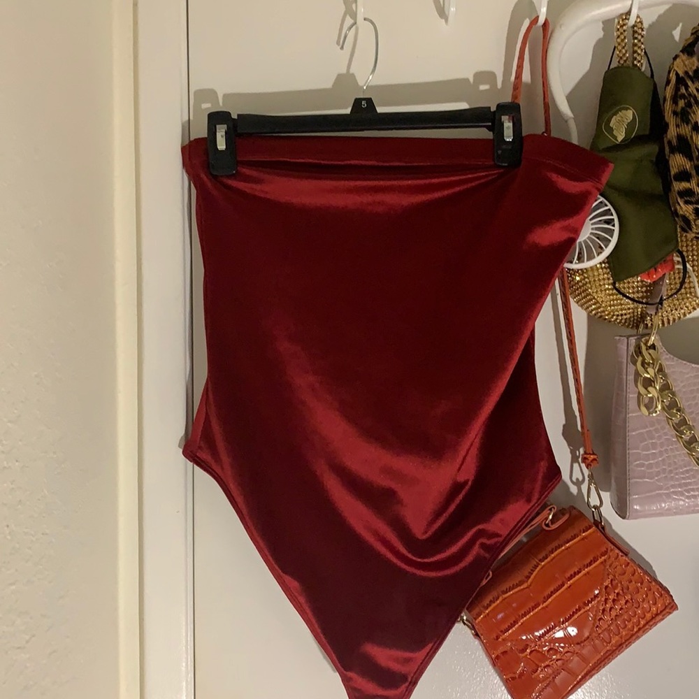 Red sleeveless bodysuit from forever 21